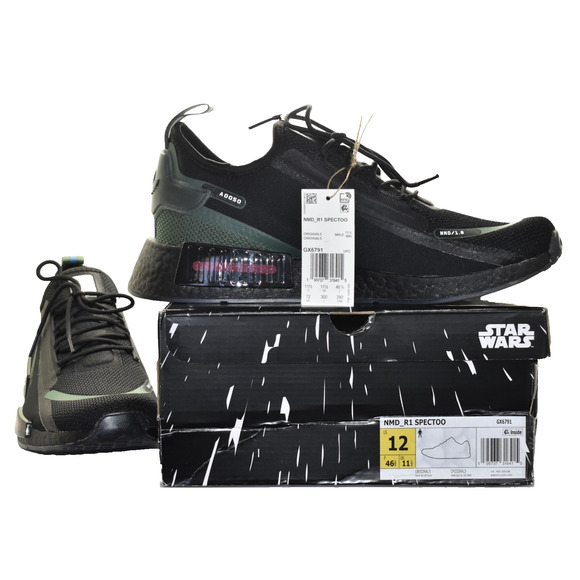 E0 NIB ADIDAS NMD R1 Spectoo Star Wars Boba Fett Trainers Shoes GX6791 Size 12 - Picture 1 of 8